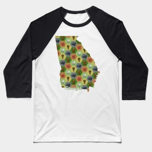 Georgia State Map Board Games Baseball T-Shirt